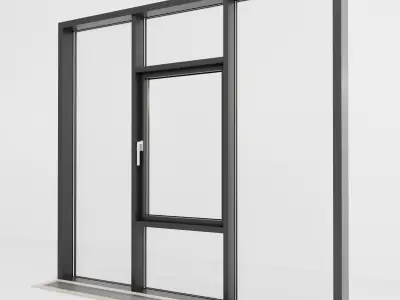 Panoramic glazing Stained glass 70 Low-poly 3D model