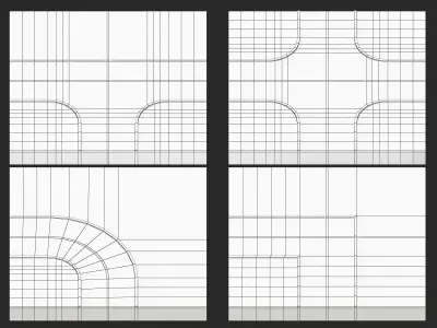 modular road system low poly 3d model pack Low-poly 3D model