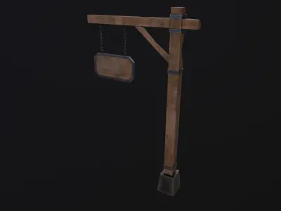 Medieval sign Low-poly 3D model