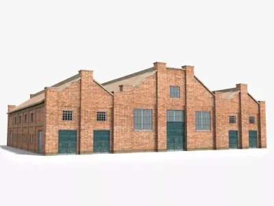 Factory x11 Low-poly 3D model