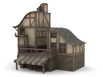 House of Merchants Low-poly 3D model