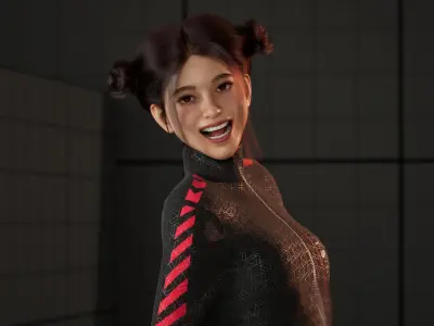 High Quality 3D Female Model Ready for Your Game  UE55 Low-poly 3D model