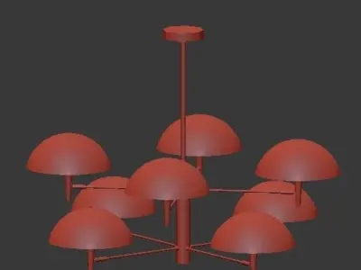 Untitled modern chandelier with clear glass shades 3D model