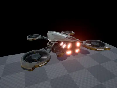 Sci-fi drone Low-poly 3D model Low-poly