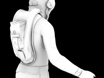 astronout astronaut with soccer ball Low-poly 3D model