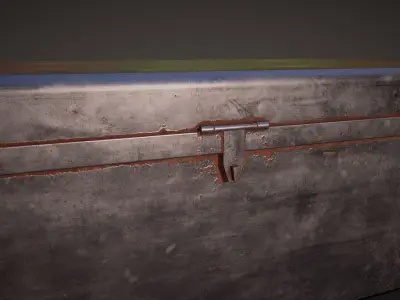 Trunk metal chest Low-poly 3D model