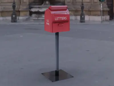 Letter box Low-poly 3D model