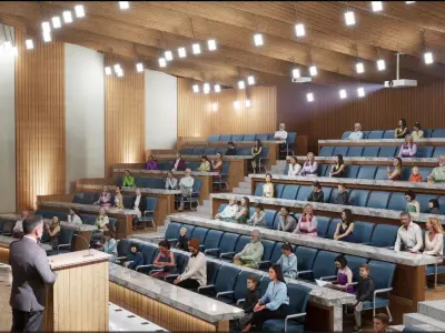 Detailed Interior Auditorium or Hall with acoustics Low-poly 3D model