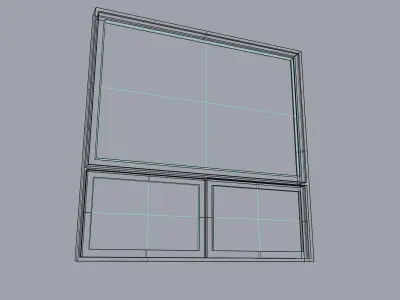 Modern architectural window fixed with bottom sliders 3D model