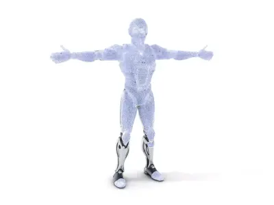 Futuristic Robot Model Pack with Adjustable Levels of Detail Low-poly 3D model