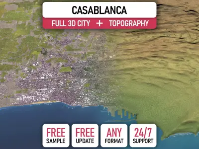 Casablanca - 3D City Topography Terrain 3D Model Pack
