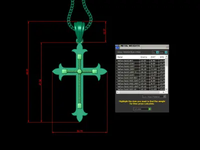 Cross Light Gold 4CP094 3DM STL 3D model