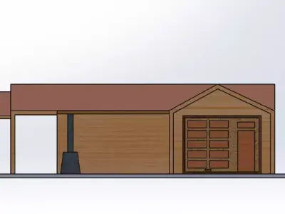 Wooden House  Cabin 3D Model   Architectural Design Low-poly 3D model