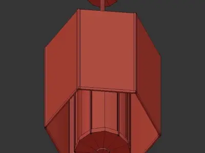 PENDANT 1 light with glass shade and metal frame 3D model