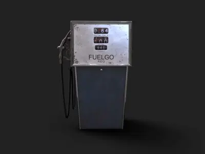 Vintage Gas Pump Dispenser 70s 80s Low-poly 3D model