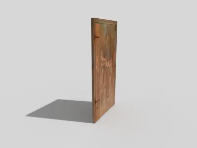 low poly door old wooden Low-poly 3D model