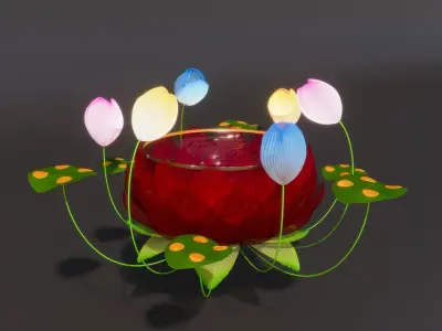 Lotus Flower Lantern Free 3D model