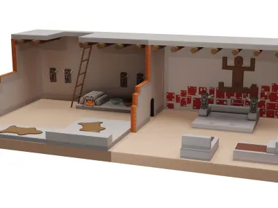 Catalhoyuk Ancient House Model - 3D Historical Reconstruction Low-poly 3D model