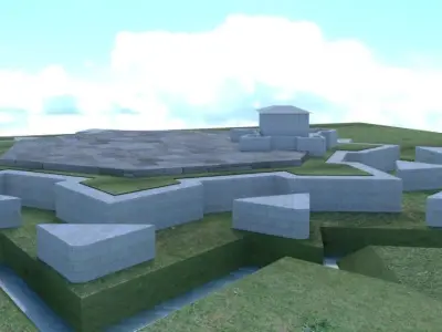 Forteresse of COEVARDEN style Vauban SCENE Free low-poly 3D model