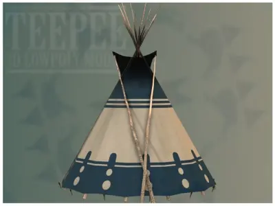 Teepee native american Low-poly 3D model