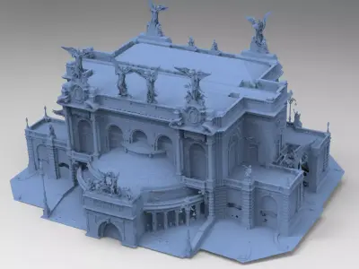 Final fantasy street exterior 3D model