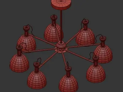 Louden lights chandelier for living room 3D model