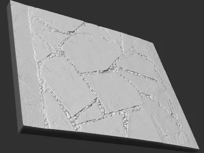 Walkway composed of flat floor tiles and stones 3d scan 3D model