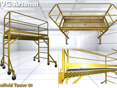 Modular Scaffold - HQ Low-poly 3D model