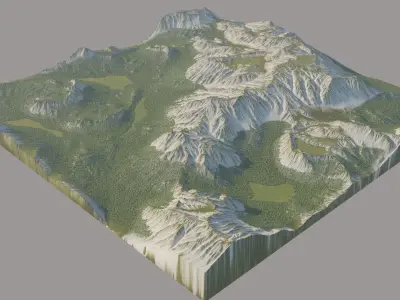 Canyon Grassy Fields Surface  3D model