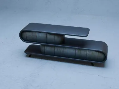 Cascade Curved Console Free low-poly 3D model