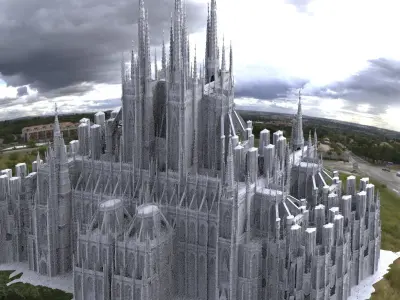 Bloodborne inspired Town Gothic architecture  3D model