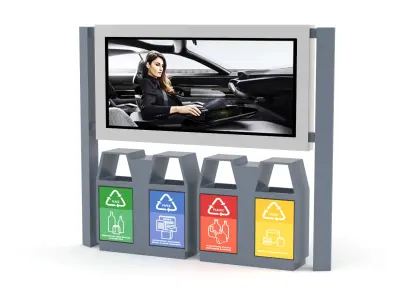 Trash Bin Led Light Box Free 3D model