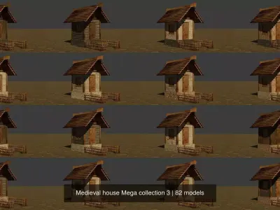 Medieval house Mega collection 3 3D Model Pack