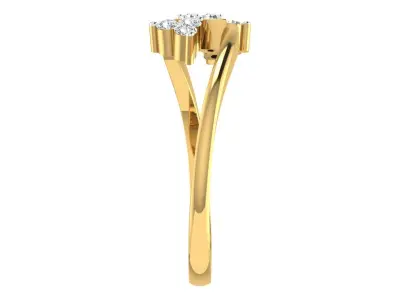 Light Weight Yellow Gold Diamond Ring  -RC RN 1558 3D print model