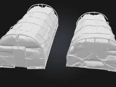 Green Cargo Tents  Tactical Shelter for Rugged Operations 3D model