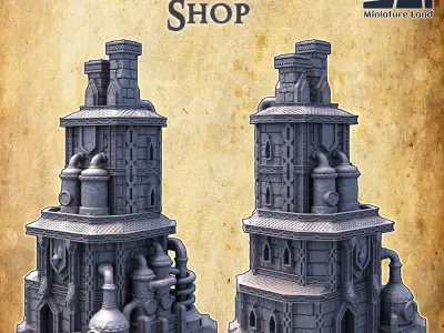 Dwarf Alchemist Shop Tabletop Terrain 28MM 3D print model 3D print model