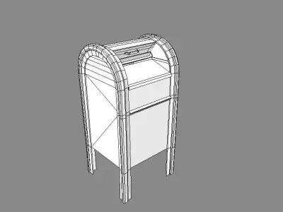 American Mailbox gameready VR AR  Low-poly 3D model