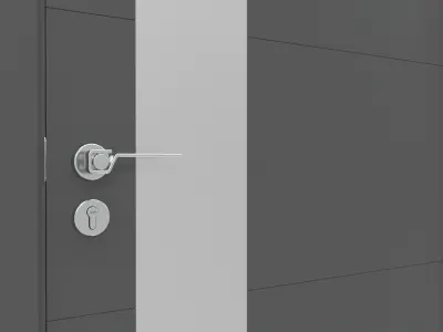 Modern Wooden Interior Door with Furniture 011 3D model