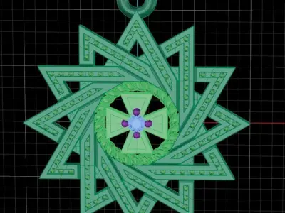 Star cross pendant 2 3D print model