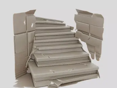 Ancient Fantasy Stone Stair Ruin for 3D print 3D model