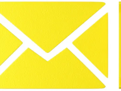 Message Letter Icon yellow 3D model