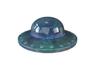 Cartoon UFO v1 004 Low-poly 3D model