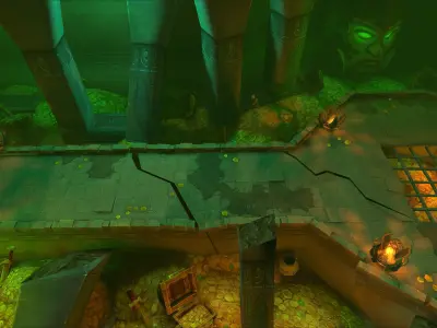 Fantasy Chess RPG Environment - Gold Dungeon Low-poly 3D model