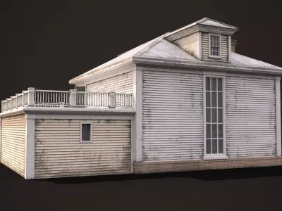 American House Colonial Style Low-poly 3D model
