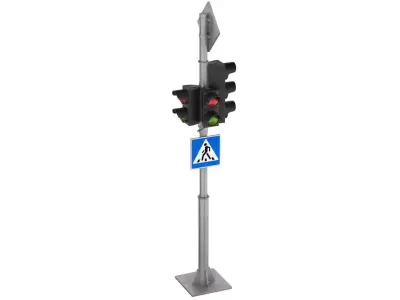 Traffic Lights and Road Signs 2 Low-poly 3D model