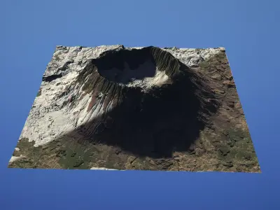 Landscape Environment Volcano Snow 13 Low-poly 3D model