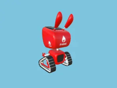 Cute Robot 10 Firebot - Fire Fighter - Character SciFi Design Low-poly 3D model