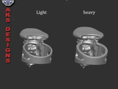 Animal ring jewelry Army captain guerilla v150 3D print model