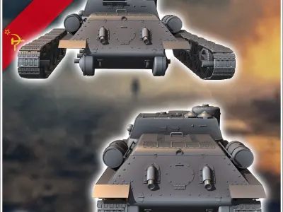 SU-100 tank destroyer - Soviet army WW2 Second World East front  3D print model