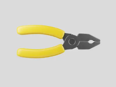 Yellow pliers hand tool 3D model